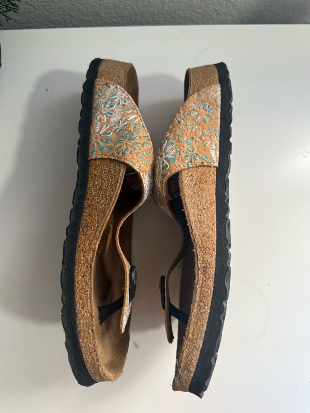 Birkenstock Turquoise Floral T-Strap Sandals - Picture 5 of 8